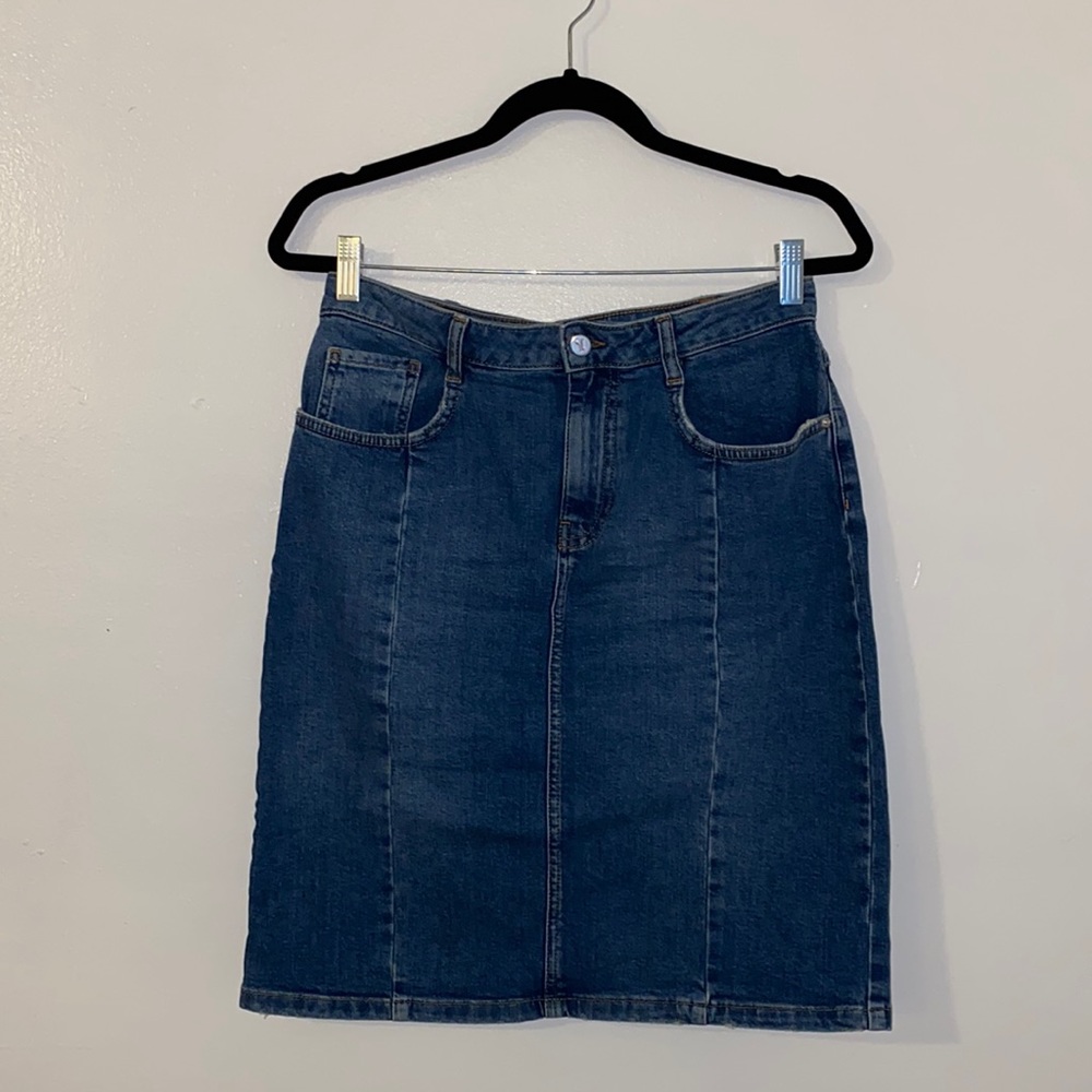 Pilcro And The Letterpress High-Waist Denim Pencil Skirt